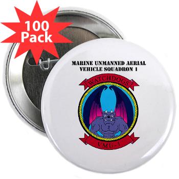 MUAVS1 - M01 - 01 - Marine Unmanned Aerial Vehicle Sqdrn 1 with text - 2.25" Button (100 pack)